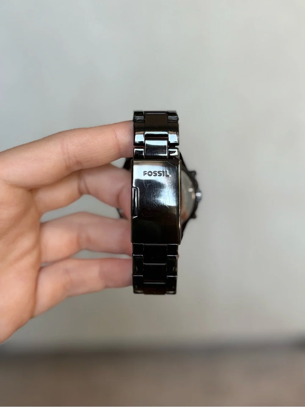 Fossil Decker Chronograph Black Stainless Steel Watch (Model: ES3596)